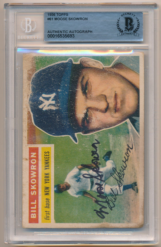 1956 TOPPS #61 MOOSE SKOWRON AUTHENTIC AUTO BAS