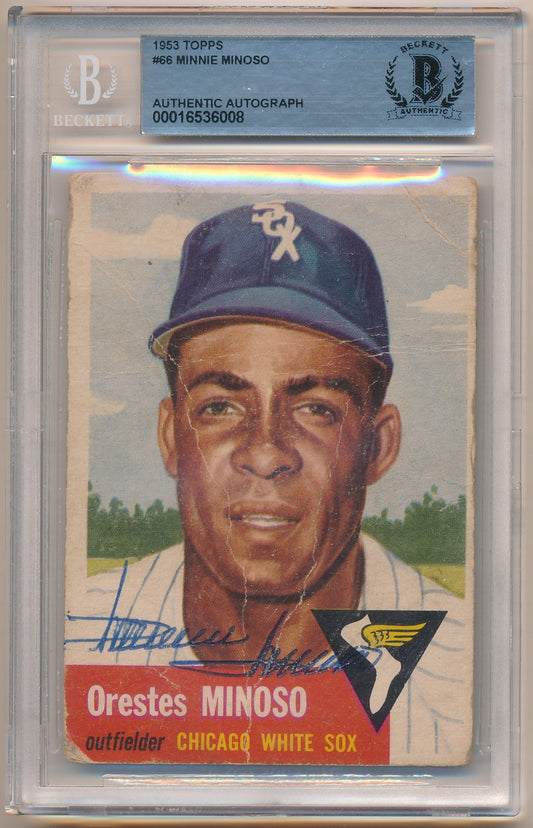 1953 TOPPS #66 MINNIE MINOSO AUTHENTIC AUTO BAS