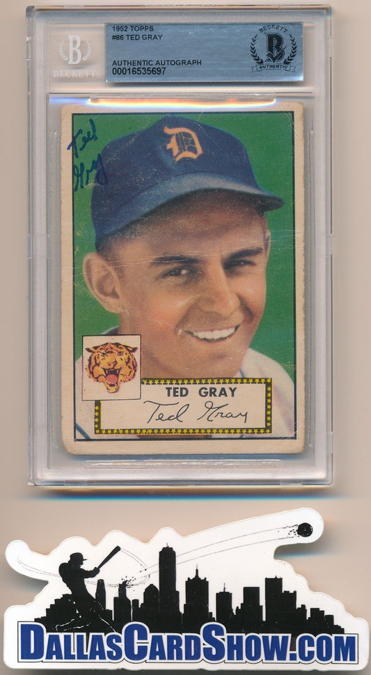 1952 Topps Ted Gray 86 BGS Authentic
