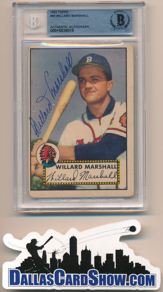 1952 TOPPS #96 WILLARD MARSHALL AUTHENTIC AUTO BAS