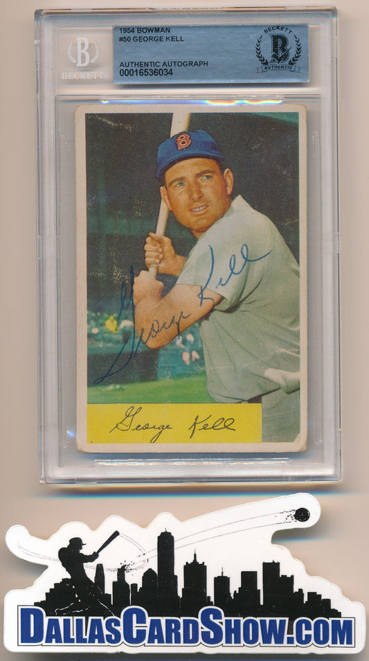 1954 BOWMAN #50 GEORGE KELL AUTHENTIC BGS AUTO