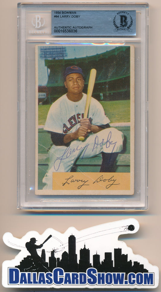 1954 BOWMAN #84 LARRY DOBY AUTHENTIC BGS AUTO
