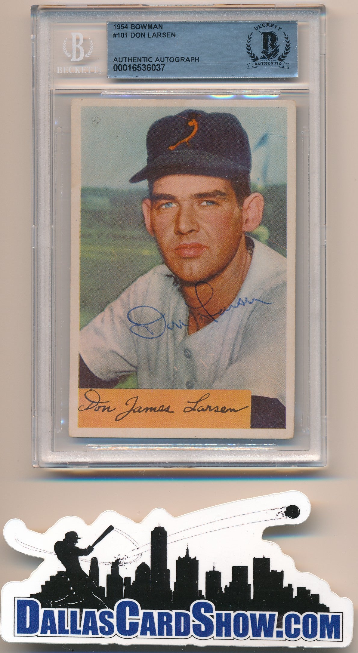 1954 BOWMAN #101 DON LARSEN AUTHENTIC BGS AUTO