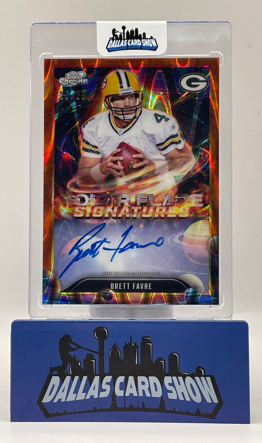 2025 Topps Chrome Cosmic #SFS-BF Brett Favre Solar Flare Signature Orange /25