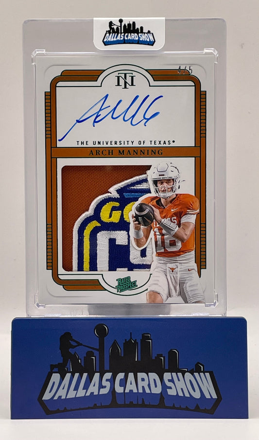 2025 National Treasure Collegiate #132 Arch Manning Prospect Patch Autograph /5