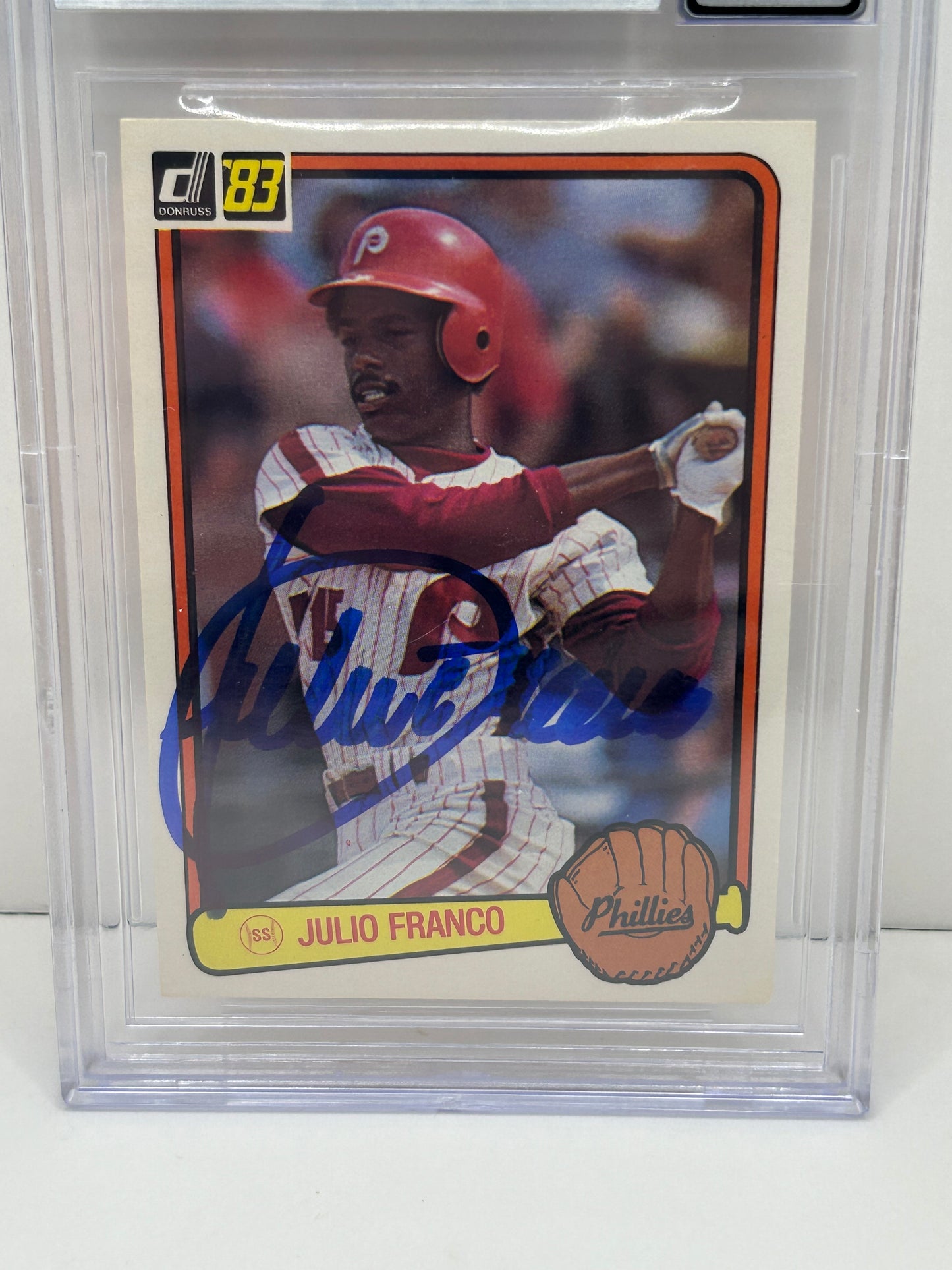 1983 Donruss Julio Franco #525 Auto Beckett Witnessed Beckett 10 Autograph (4694)