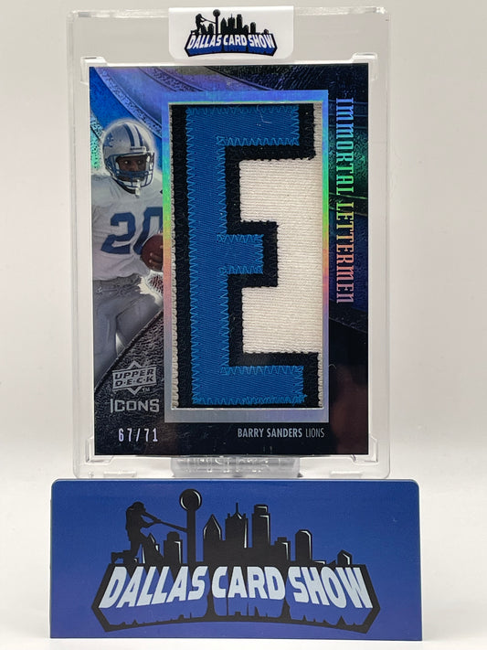 2008 Upper Deck Icon #BS16 Barry Sanders Immortal Letterman /71