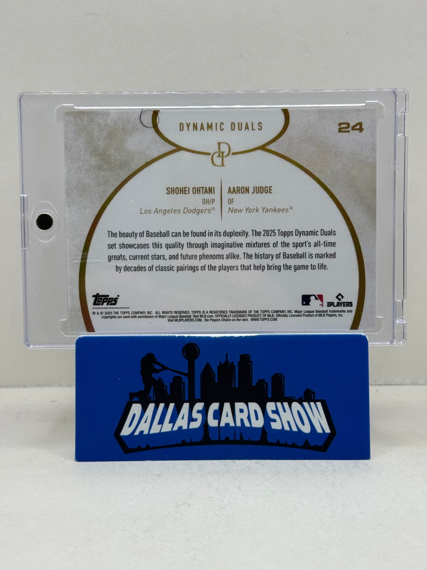 2025 Topps #24 Shohei Ohtani Aaron Judge Dynamic Duals Purple /99