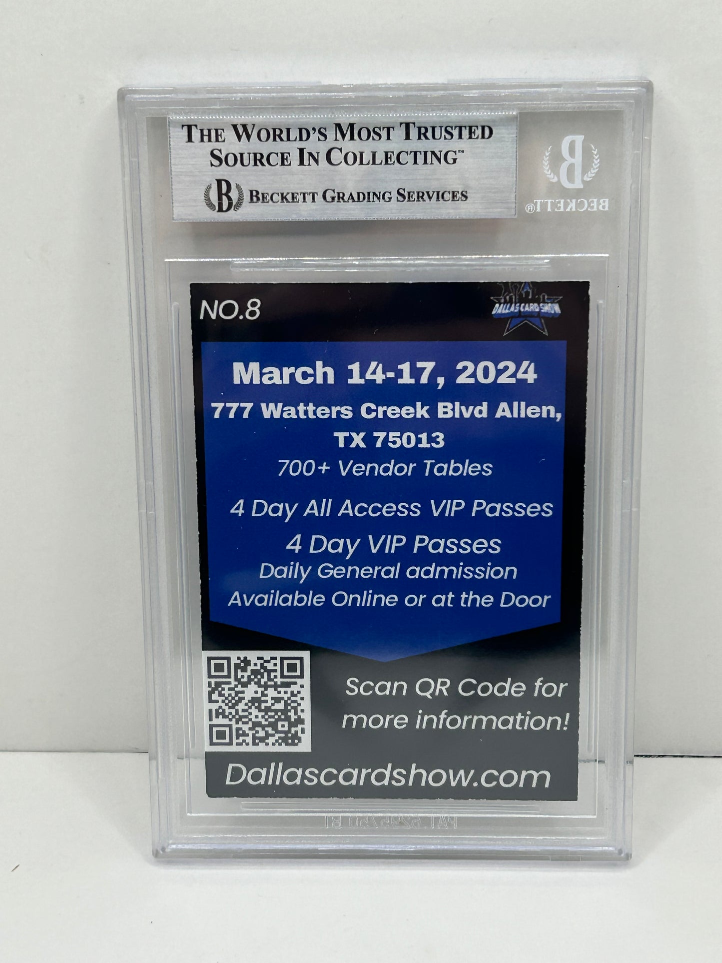 2024 Dallas Card Show Roy Williams #8 Beckett Witnessed Authentic Autograph (4896)