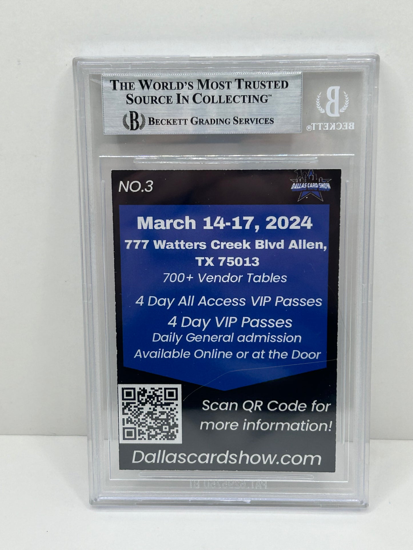 2024 Dallas Card Show Brandon Aubrey #3 Rookie Beckett Witnessed (4869)