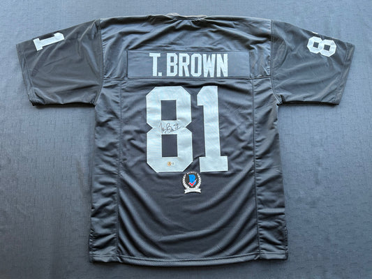 TIM BROWN LA OAKLAND RAIDERS SIGNED JERSEY XL Notre Dame Fighting Irish BAS