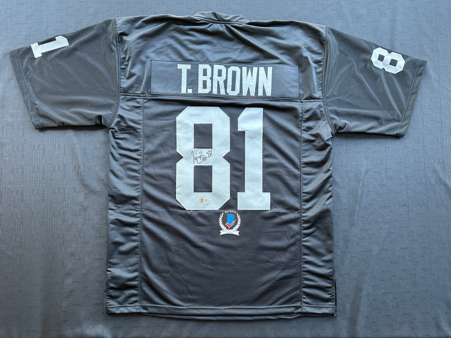 TIM BROWN LA OAKLAND RAIDERS SIGNED JERSEY XL Notre Dame Fighting Irish BAS