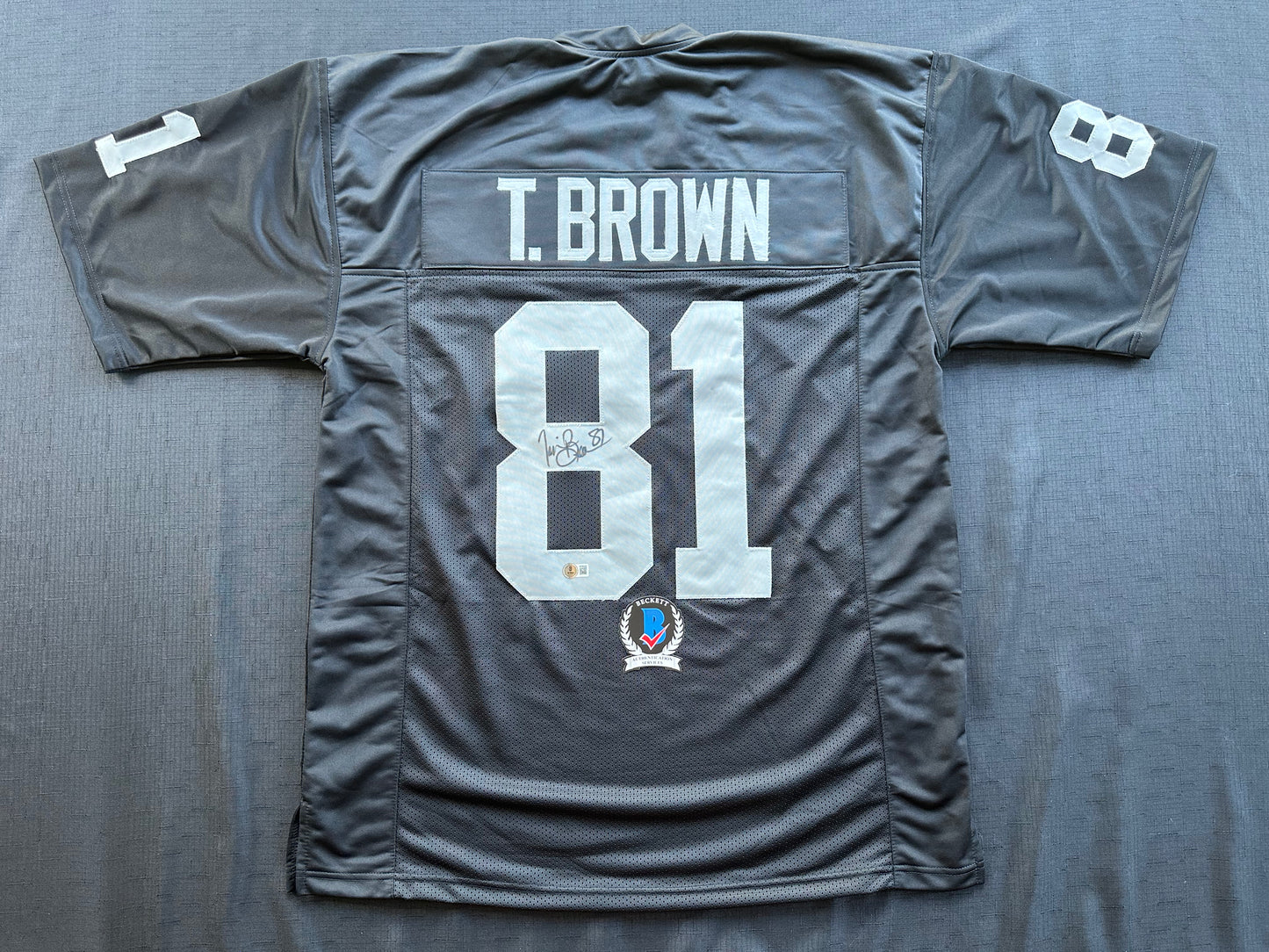 TIM BROWN LA OAKLAND RAIDERS SIGNED JERSEY XL Notre Dame Fighting Irish BAS