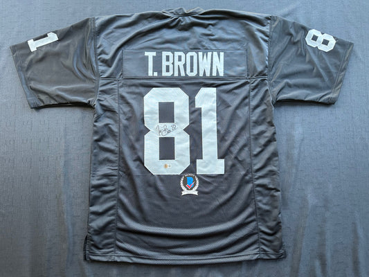 TIM BROWN LA OAKLAND RAIDERS SIGNED JERSEY XL Notre Dame Fighting Irish BAS