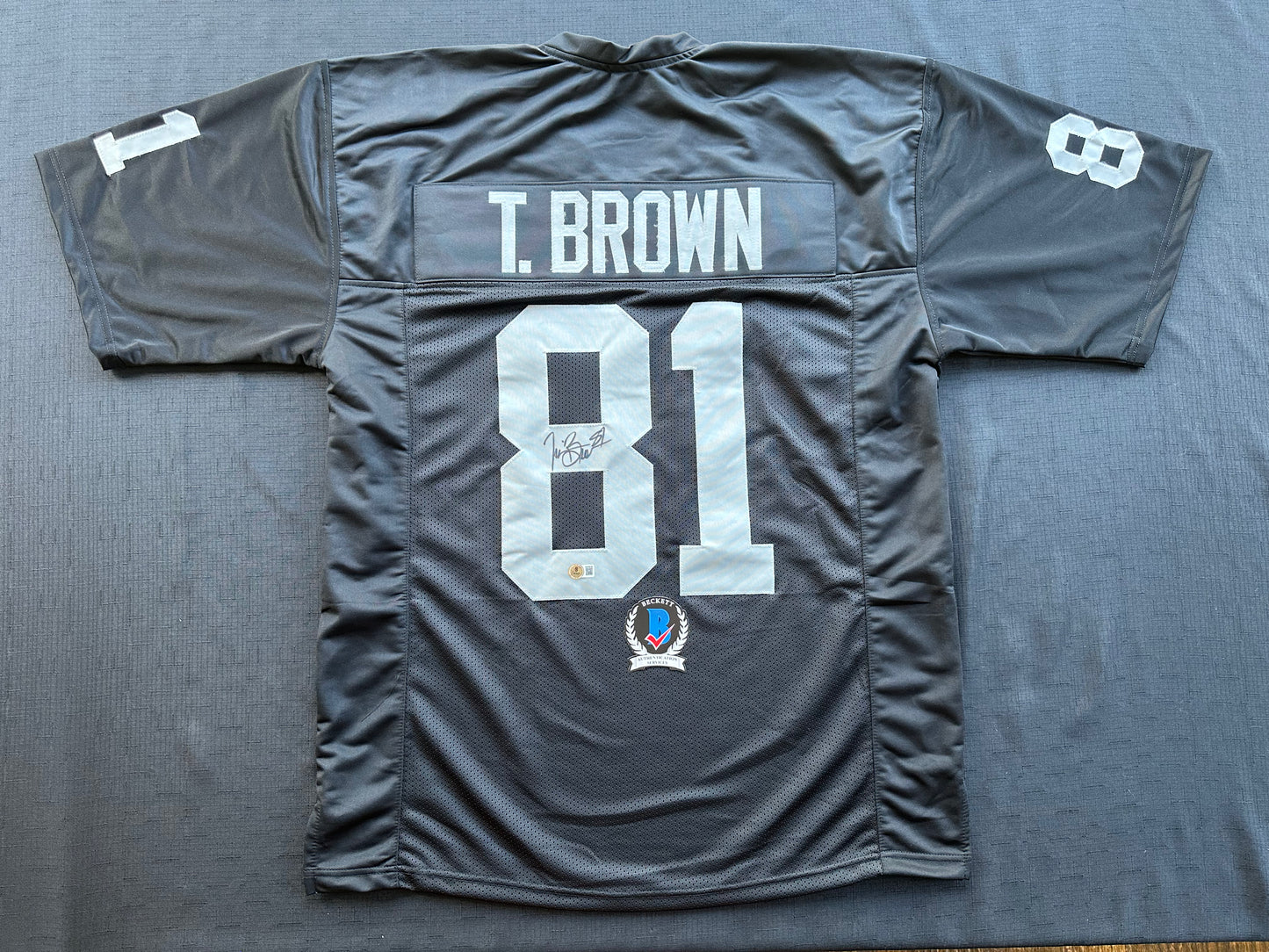 TIM BROWN LA OAKLAND RAIDERS SIGNED JERSEY XL Notre Dame Fighting Irish BAS
