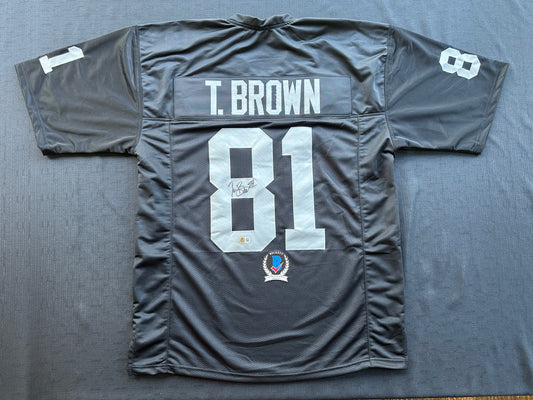 TIM BROWN LA OAKLAND RAIDERS SIGNED JERSEY XL Notre Dame Fighting Irish BAS
