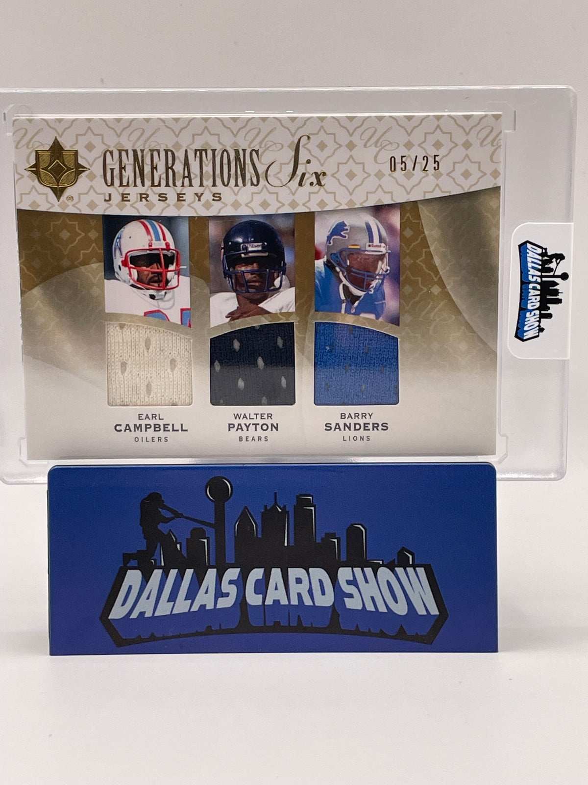 2009 Generation Six Patches Walter Payton Earl Campbell, Barry Sanders Game Used /25