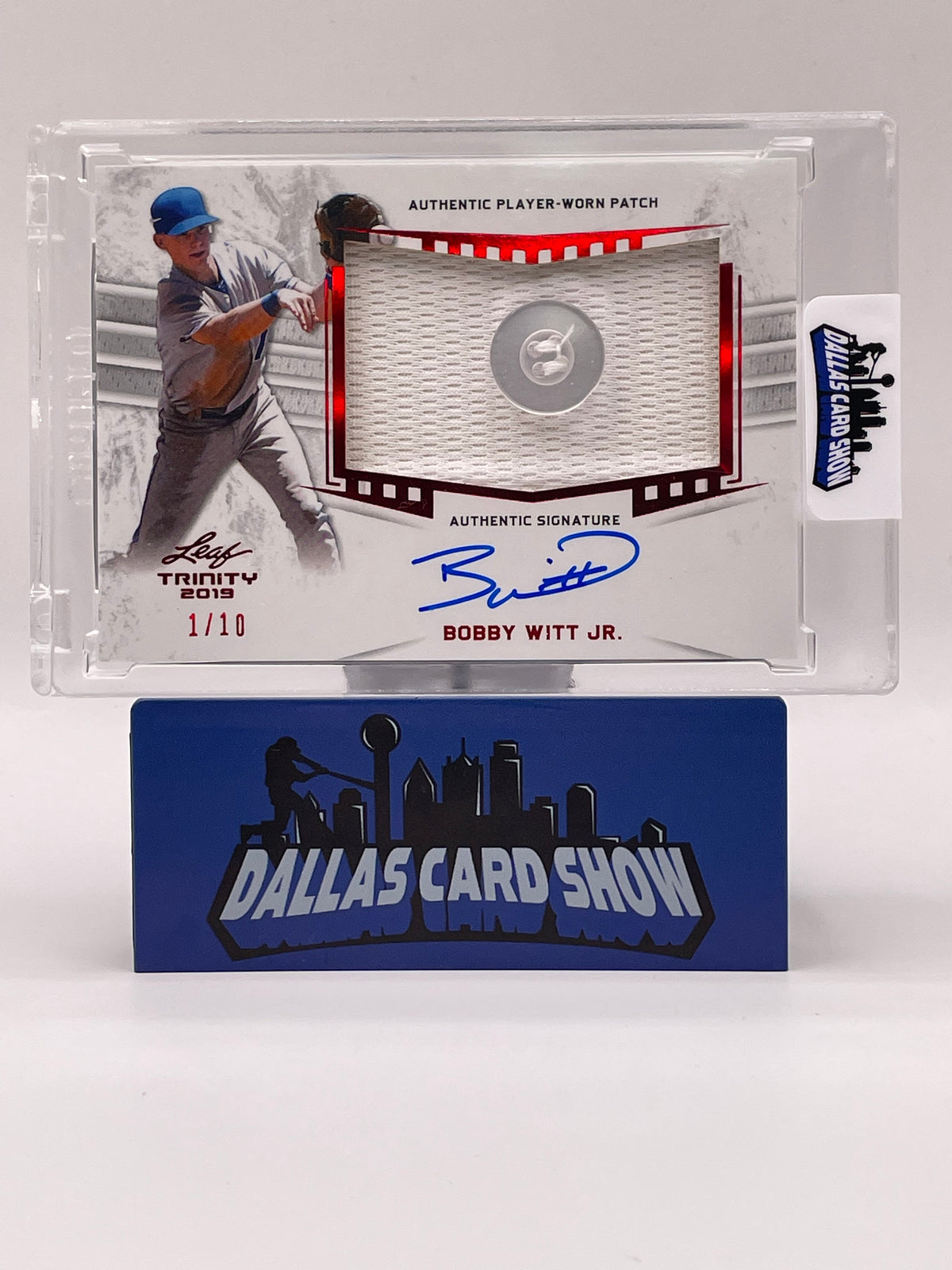 2019 Leaf Trinity #PA-BWJ Bobby Witt Jr. Rookie Patch Autograph /10