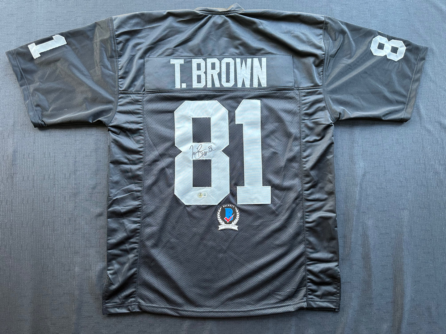 TIM BROWN LA OAKLAND RAIDERS SIGNED JERSEY XL Notre Dame Fighting Irish BAS