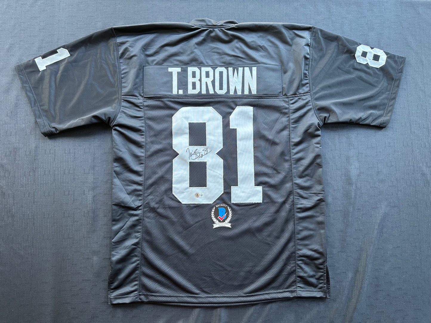 TIM BROWN LA OAKLAND RAIDERS SIGNED JERSEY XL Notre Dame Fighting Irish BAS