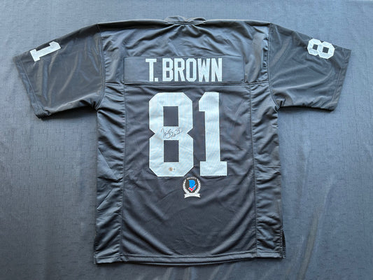 TIM BROWN LA OAKLAND RAIDERS SIGNED JERSEY XL Notre Dame Fighting Irish BAS