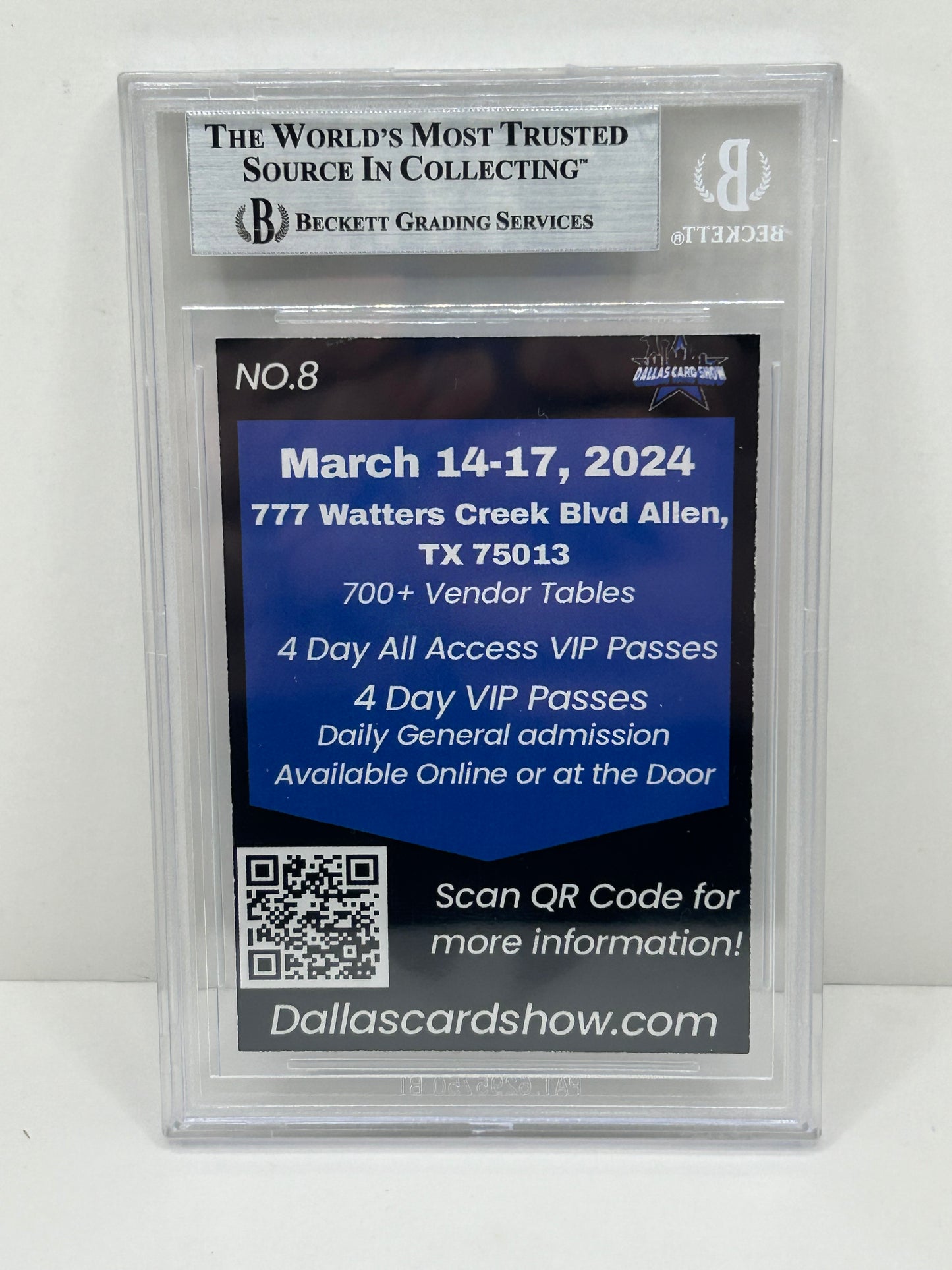 2024 Dallas Card Show Roy Williams #8 Beckett Witnessed Authentic Autograph (4893)