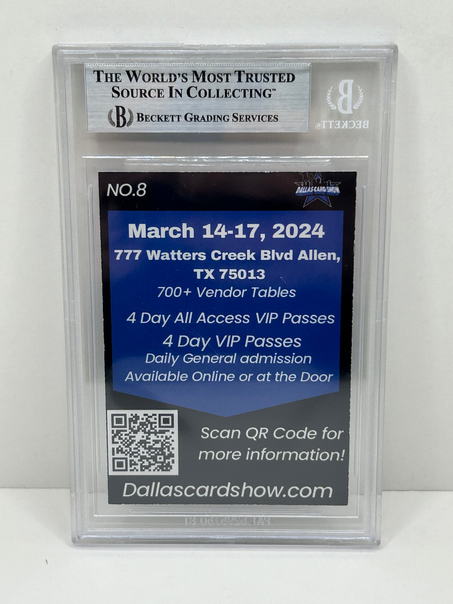 2024 Dallas Card Show Roy Williams #8 Beckett Witnessed Authentic Autograph (4894)
