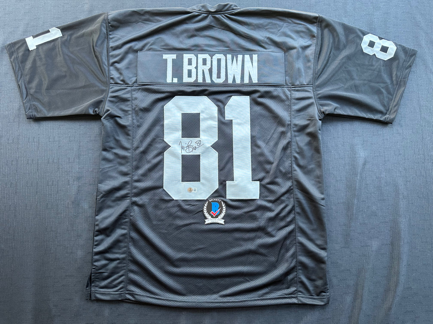TIM BROWN LA OAKLAND RAIDERS SIGNED JERSEY XL Notre Dame Fighting Irish BAS