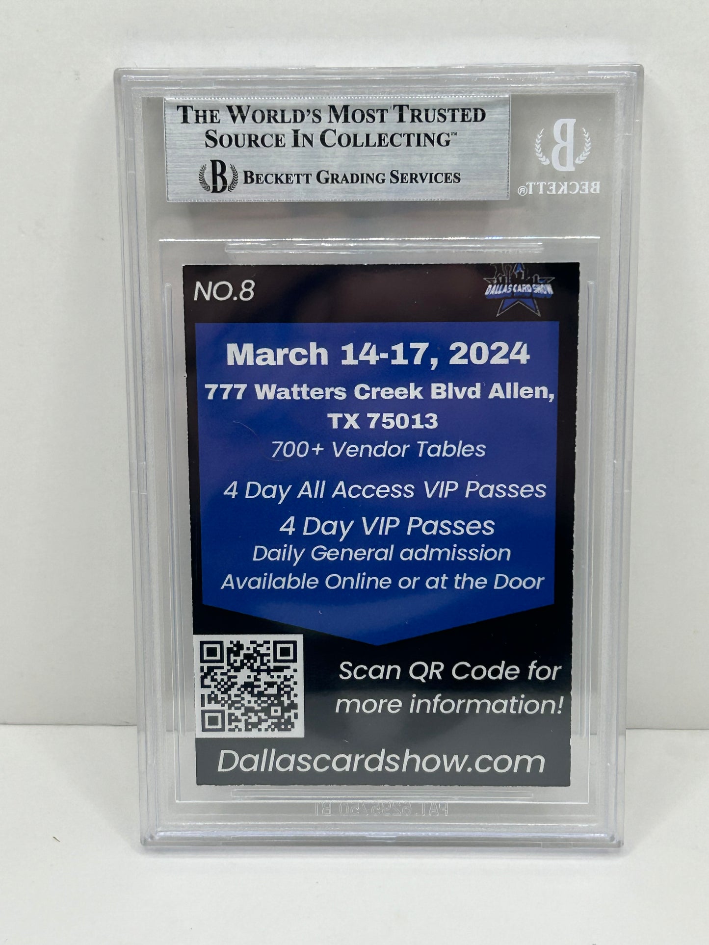 2024 Dallas Card Show Roy Williams #8 Beckett Witnessed Authentic Autograph (4895)