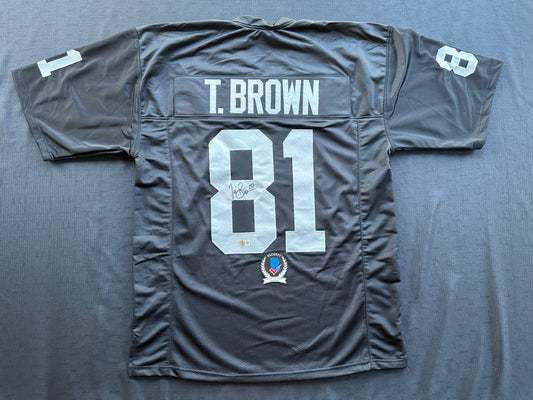 TIM BROWN LA OAKLAND RAIDERS SIGNED JERSEY XL Notre Dame Fighting Irish BAS