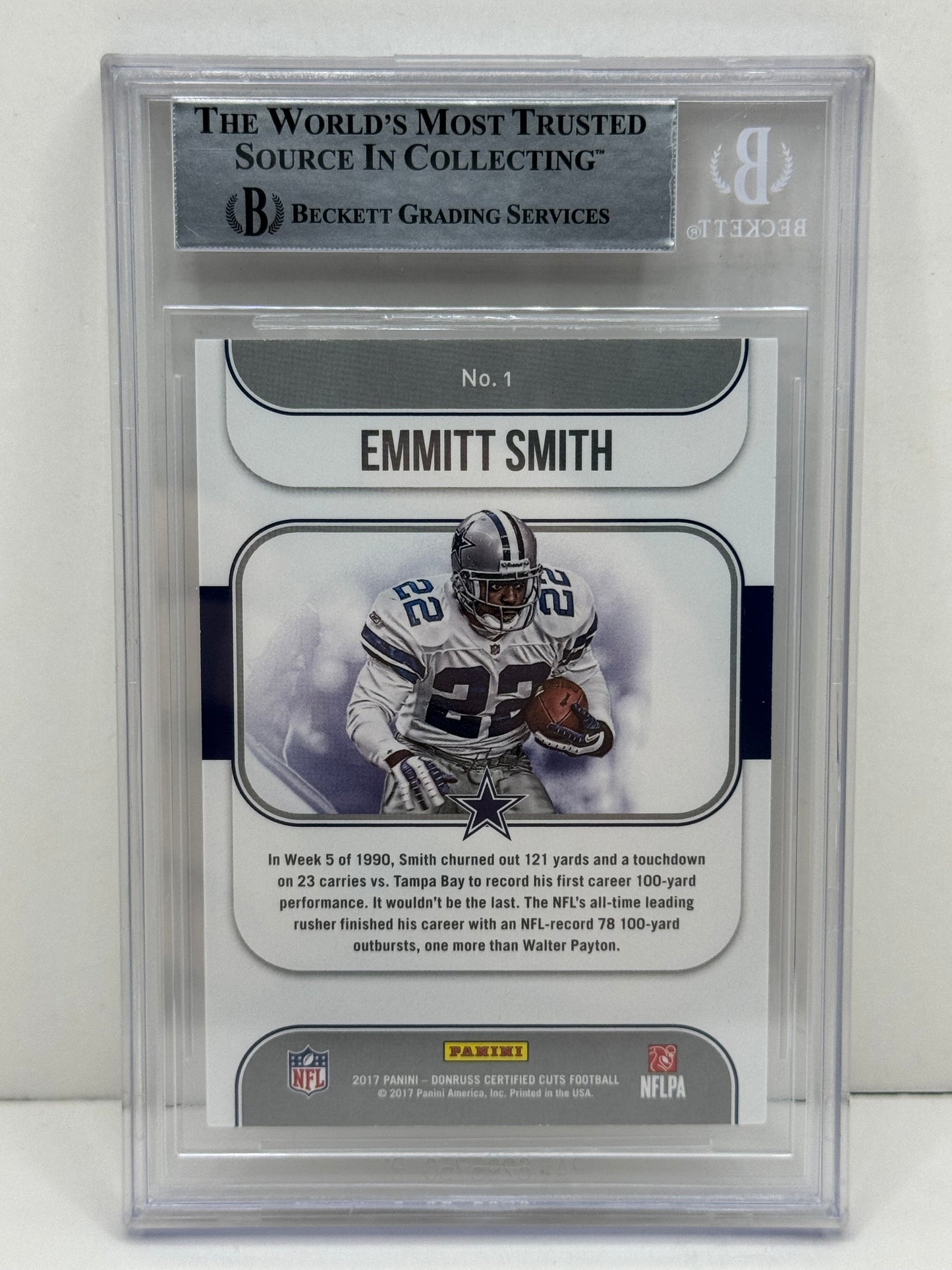 2017 Certified Cuts Emmitt Smith #1 Heritage Collection Silver Auto Beckett Authentic