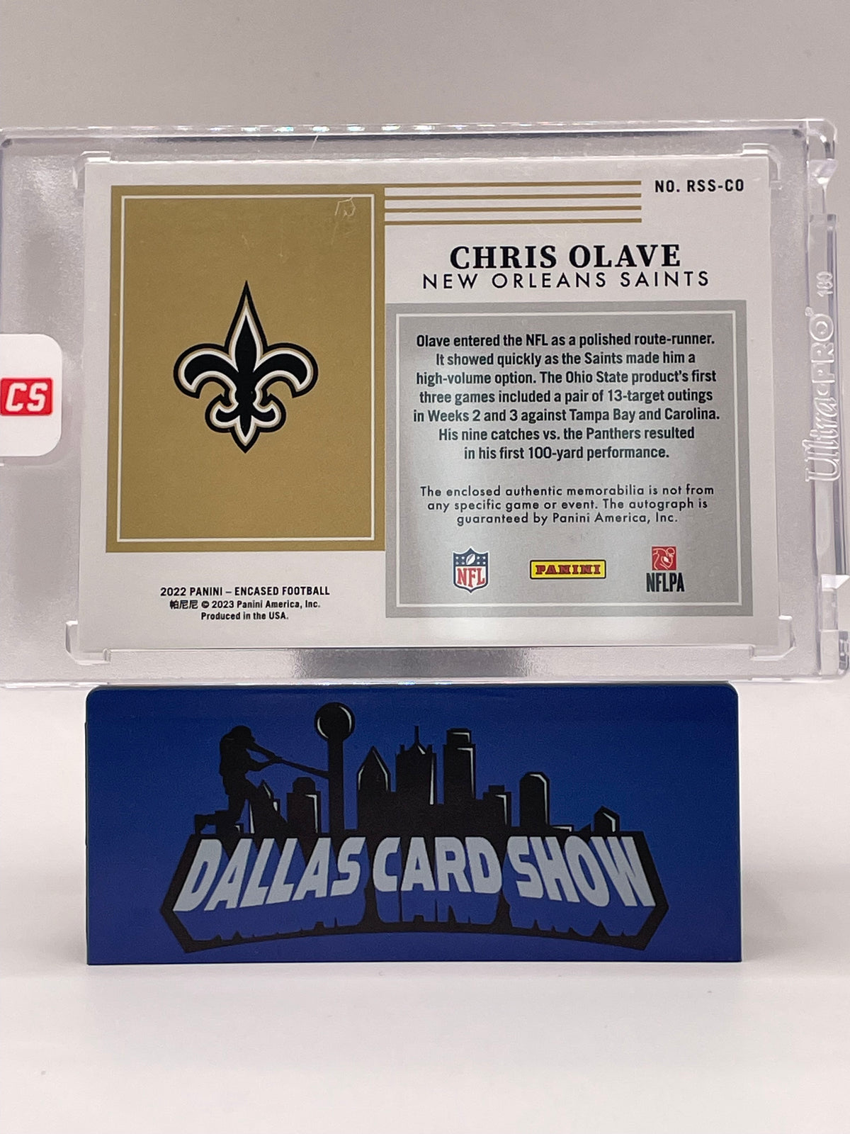 2022 Panini Encased #RSS-CO Chris Olave Rookie Dual Swatches Autograph /15