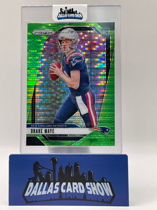 2024 Panini Prizm #329 Drake Maye Green Pulsar Rookie RC
