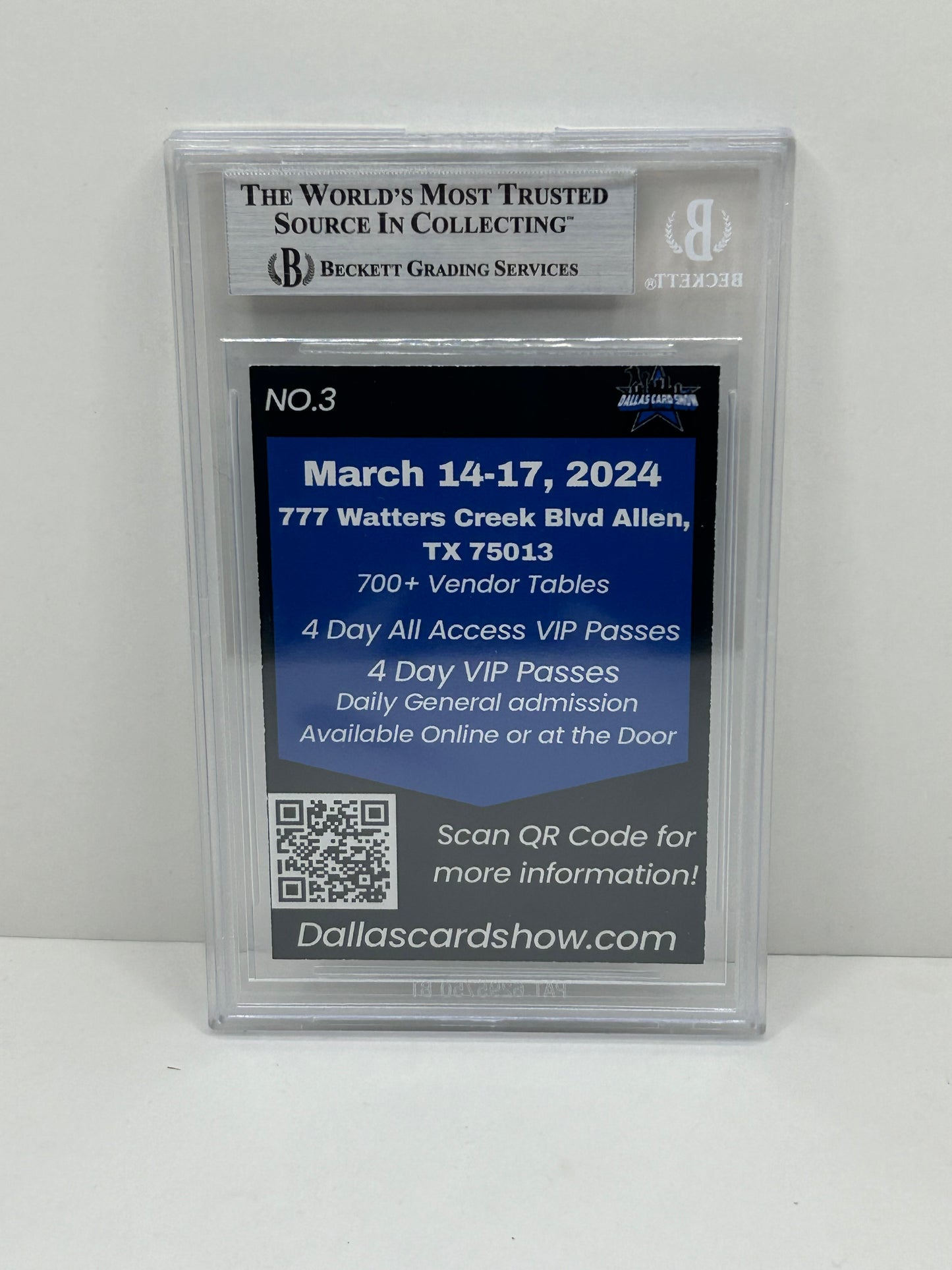 2024 Dallas Card Show Brandon Aubrey #3 Rookie Beckett Witnessed (4870)