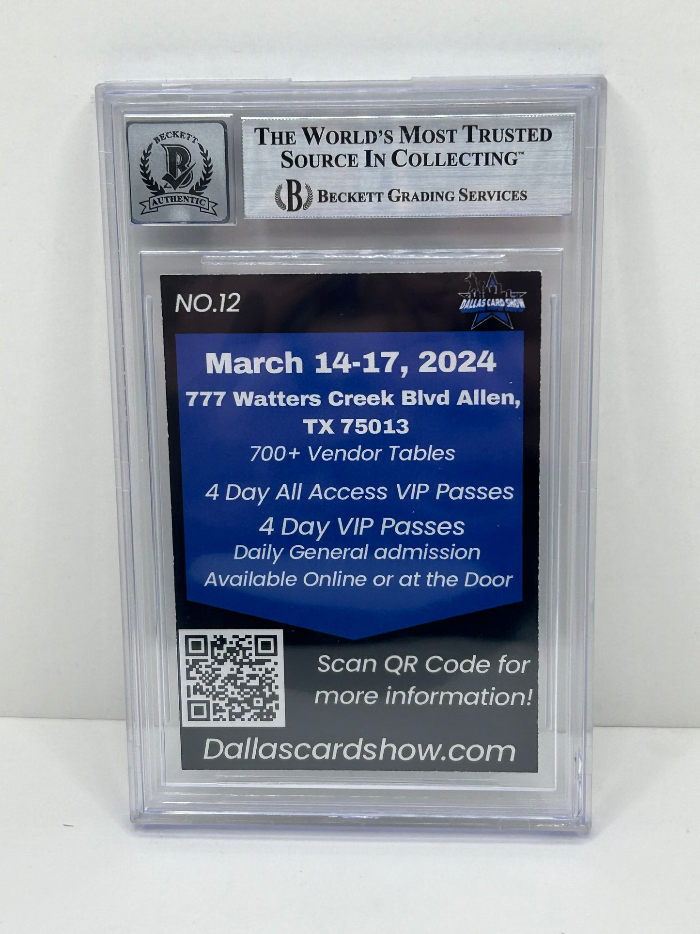 2024 Dallas Card Show Ruben Sierra #12 Beckett Witnessed 10 Auto (3286)