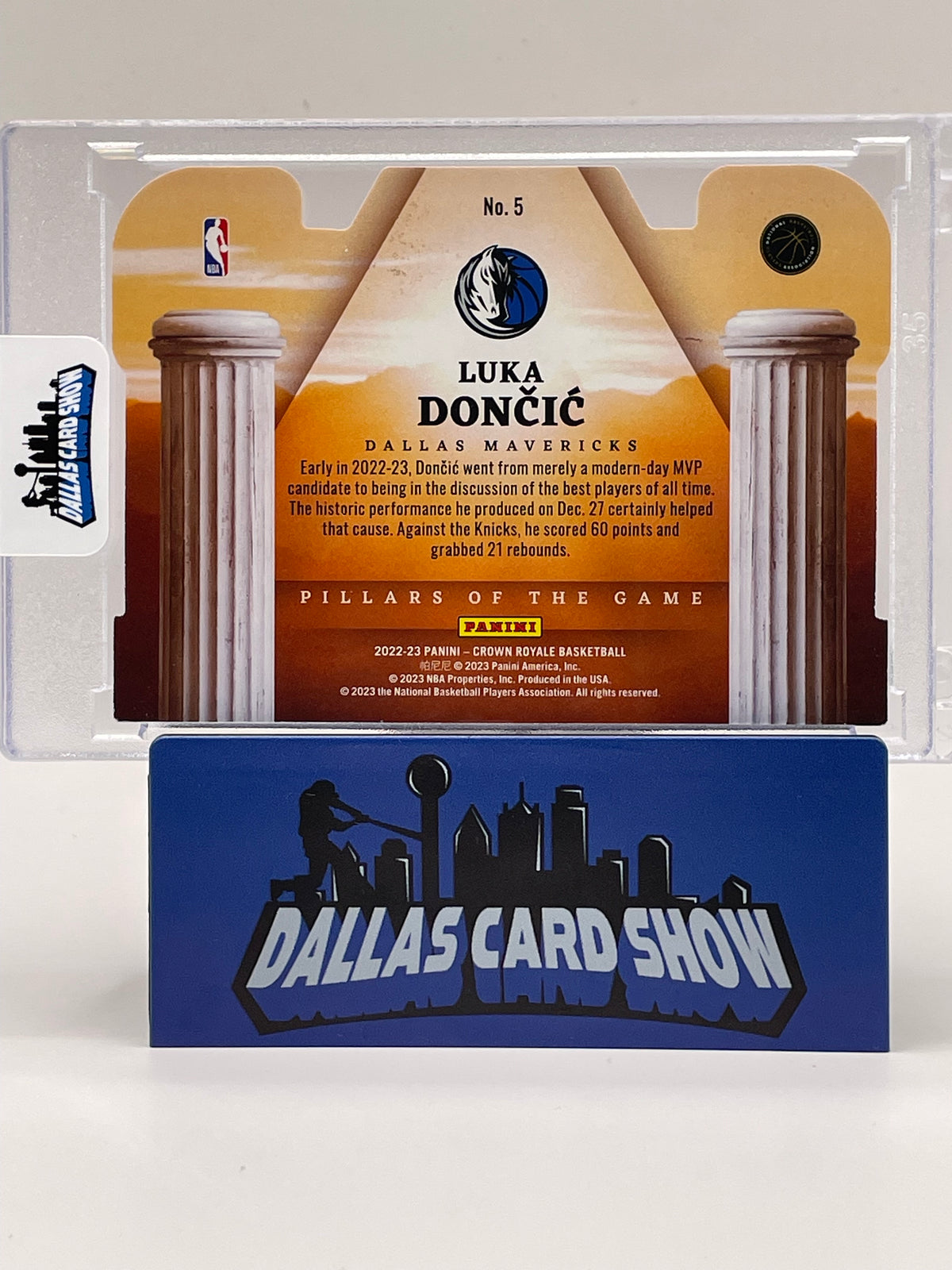 2022-23 Panini Crown Royale #5 Luka Doncic Pillars of the Game /18