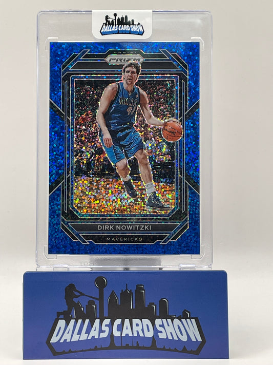 2023-24 Panini Prizm #298 Dirk Nowitzki Blue Sparkle /144