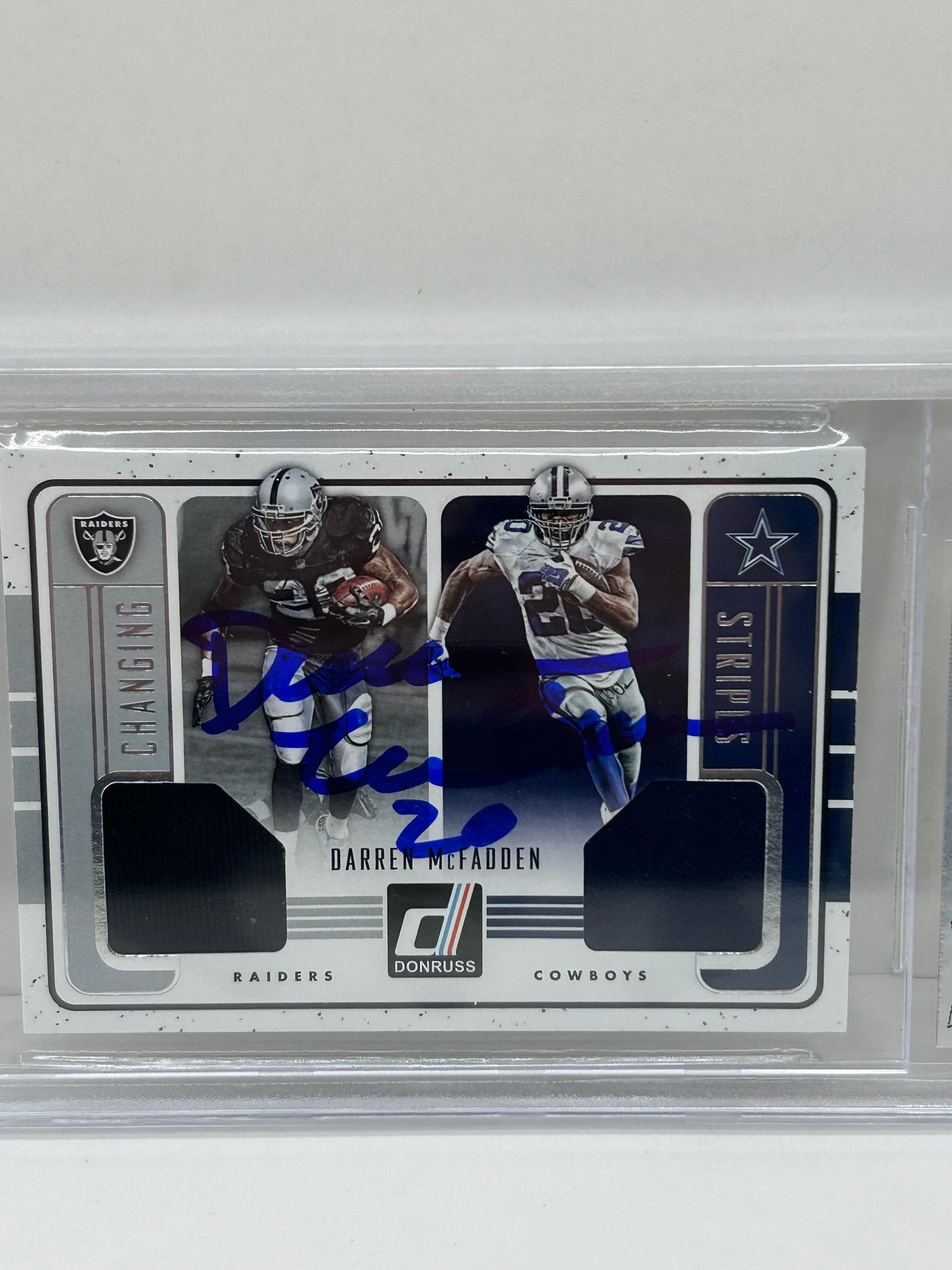 2016 Donruss Darren Mcfadden #4 Changing Stripes Jerseys Auto Beckett 10