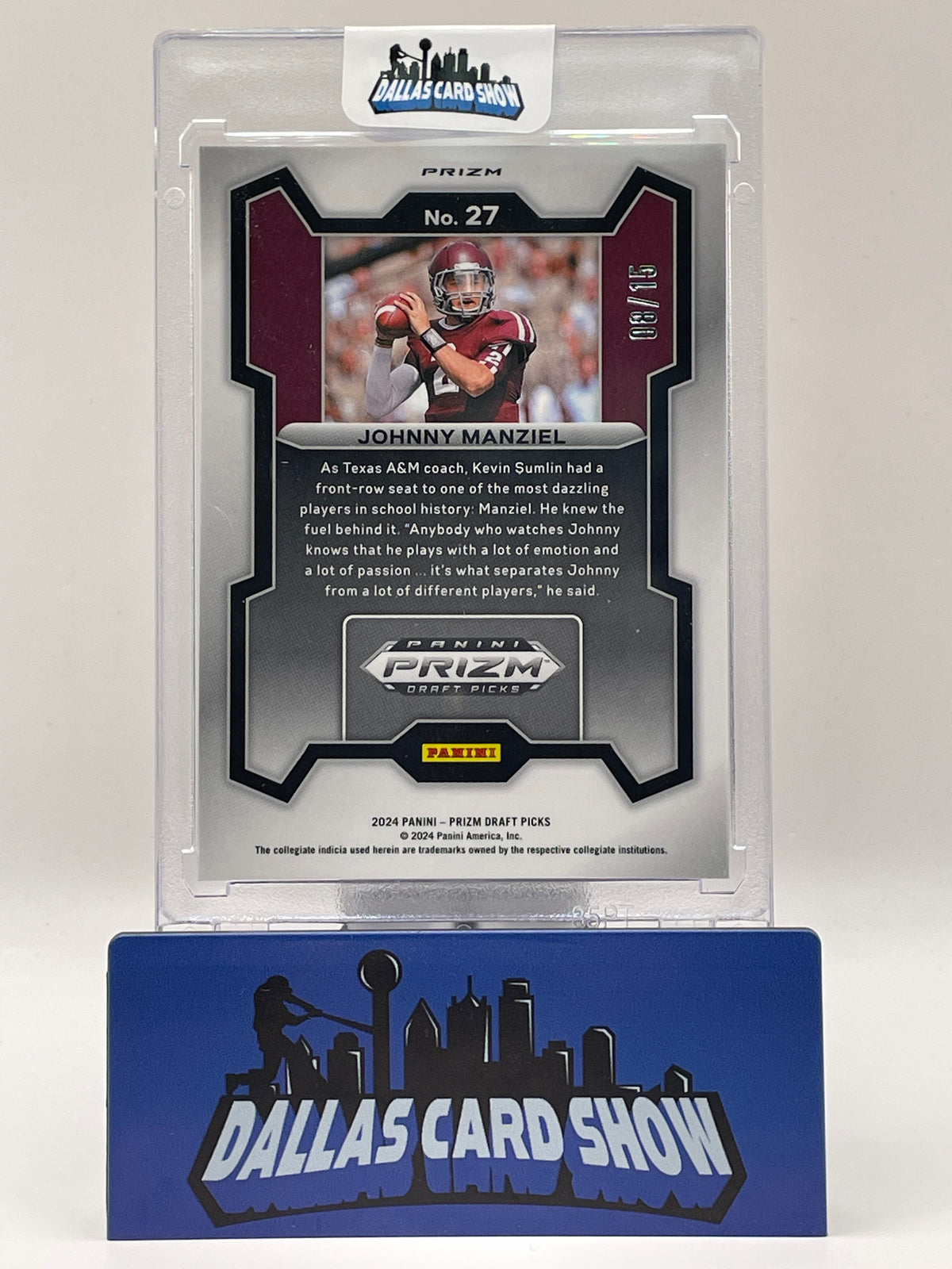 2024 Panini Prizm Draft Picks #27 Johnny Manziel Gold Shimmer /15