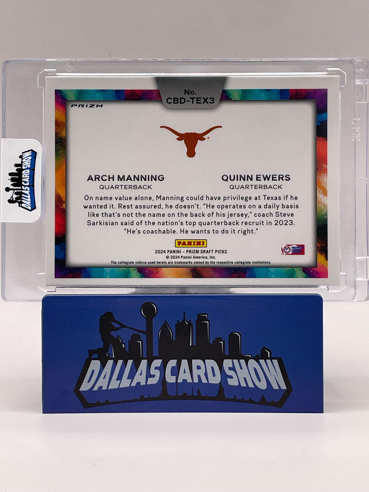 2024 Panini Prizm Draft Picks #CBD-TEX3 Arch Manning/Quinn Ewers Color Blast