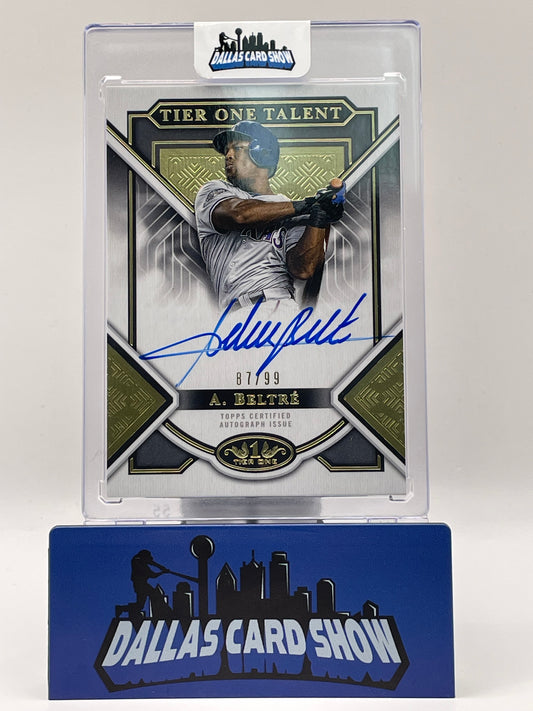 2023 Topps Tier one #T1TA-AB Adrian Beltre Certified Tier One Talen Autograph /99