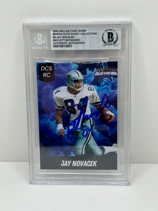 2024 Dallas Card Show Jay Novacek #5 Beckett Witnessed Authentic Autograph (4851)