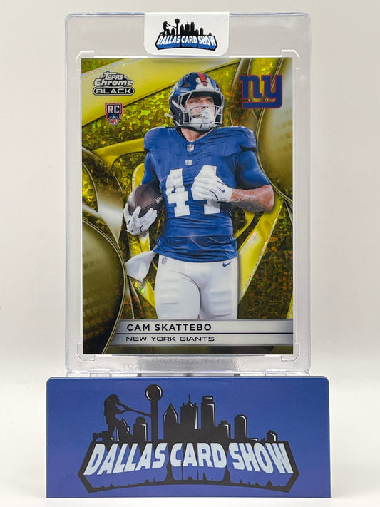 2025 Topps Chrome Black #137 Cam Skattebo Gold Mini Diamond /50