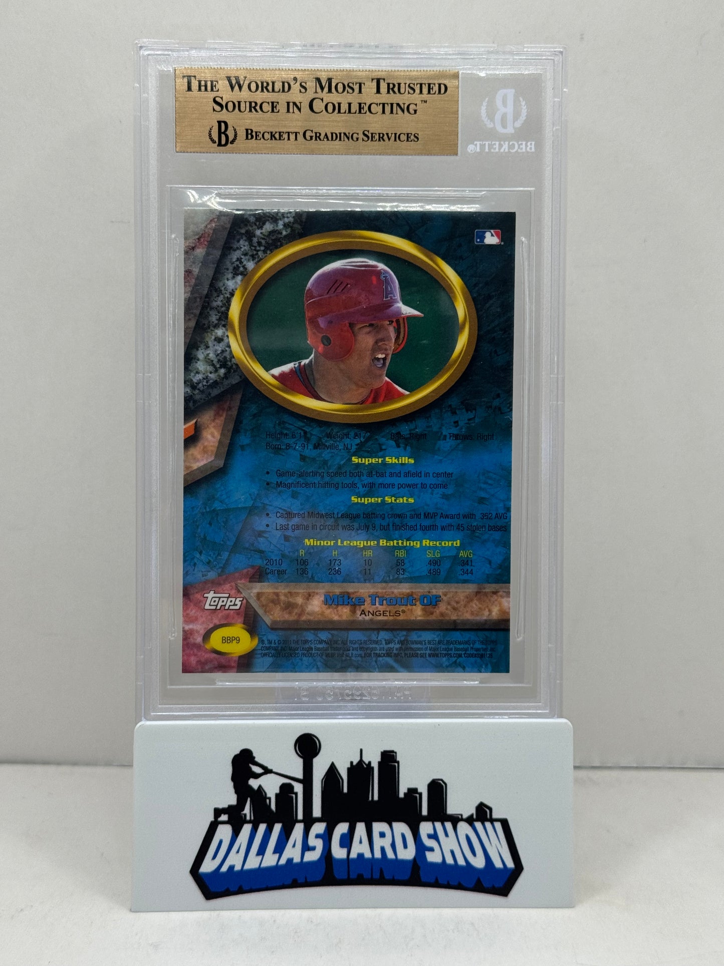 2011 Bowman Bowman's Best Prospects Mike Trout Rookie #BBP9 (RC) BGS 9.5