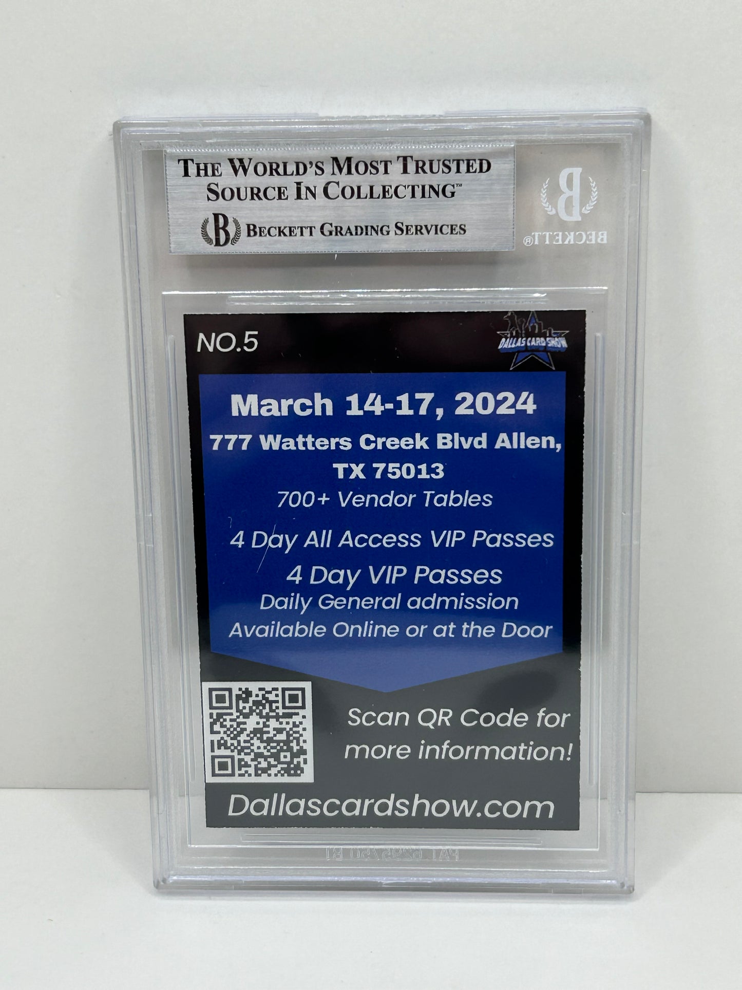 2024 Dallas Card Show Jay Novacek #5 Beckett Witnessed Authentic Autograph (4855)