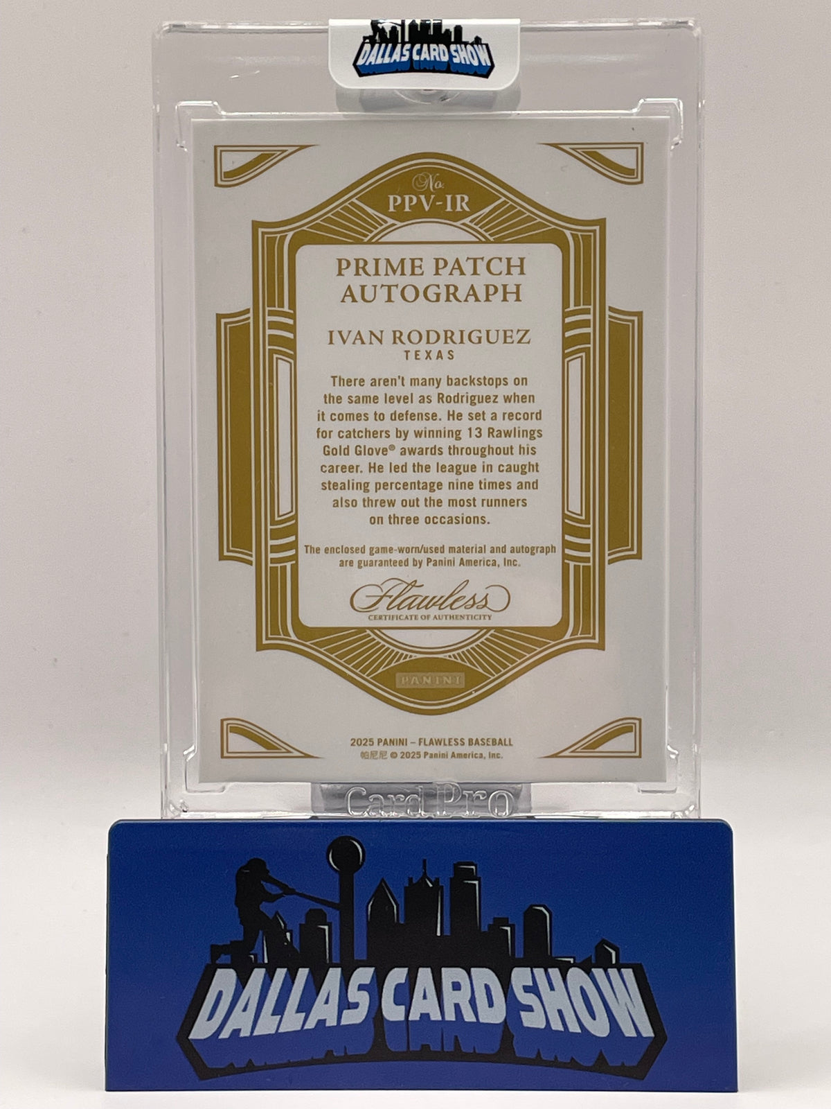 2025 Panini Flawless #PPV-IR Ivan Rodriguez Prime Patch Autograph /15
