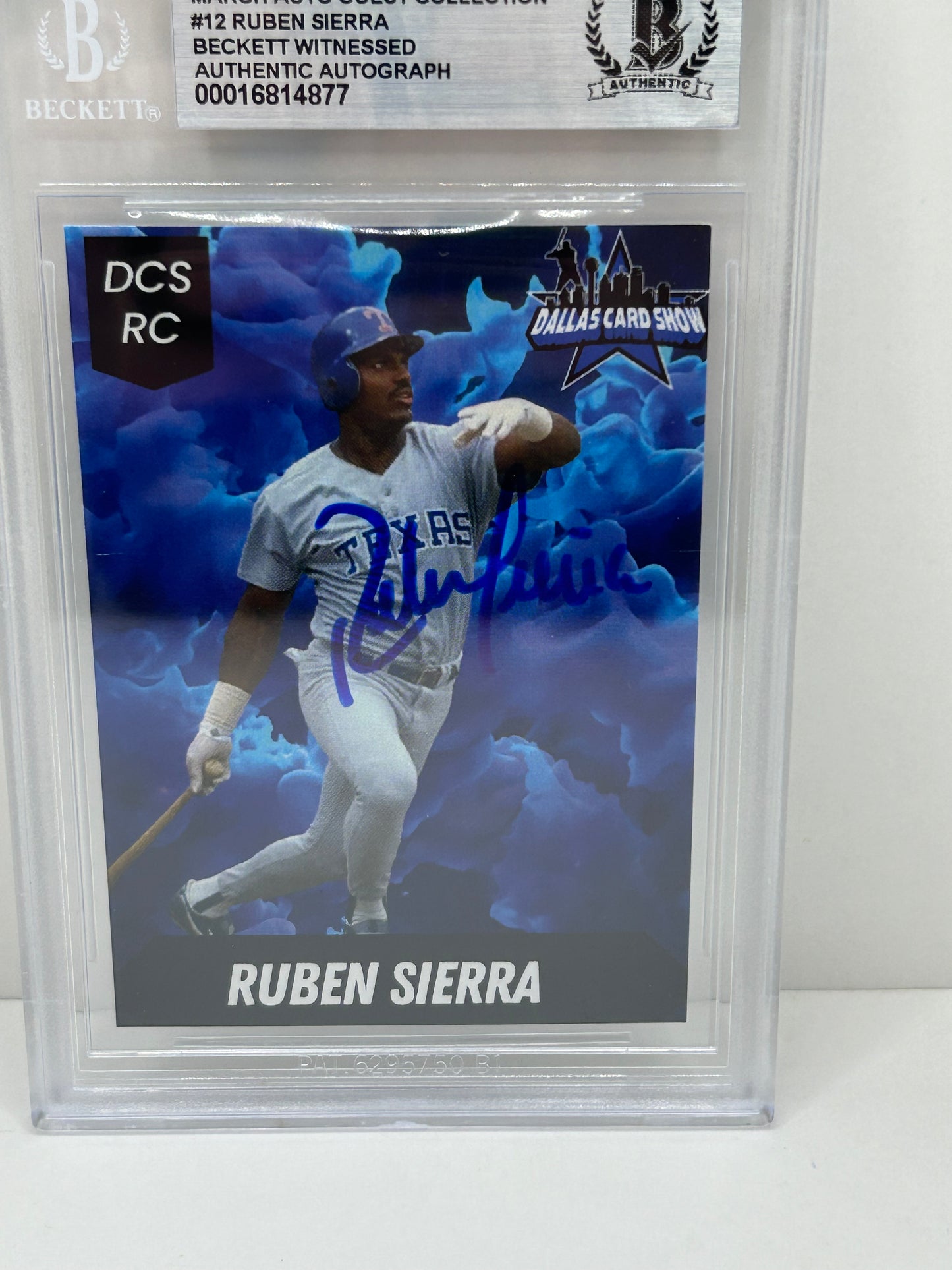 2024 Dallas Card Show Ruben Sierra #12 Beckett Witnessed Authentic Autograph (4877)