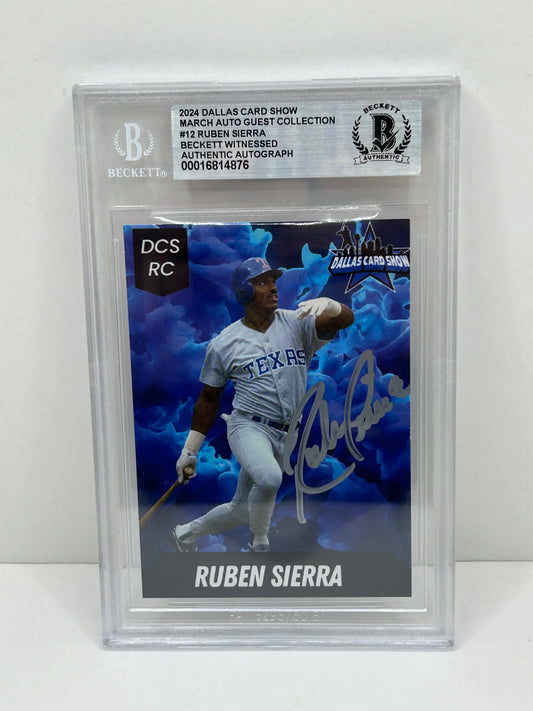 2024 Dallas Card Show Ruben Sierra #12 Beckett Witnessed Authentic Autograph (4876)