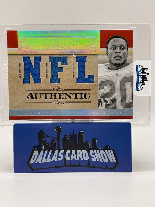 2007 Playoff National Treasure #T-BS Barry Sanders Timeline Game Used Relic (20/99) Jersey #