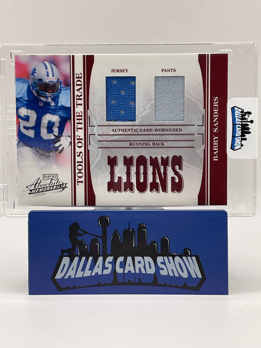 2006 Playoff Absolute Memorabilia #TOT-13 Barry Sanders Tools of the Trade Relic (20/100) Jersey #